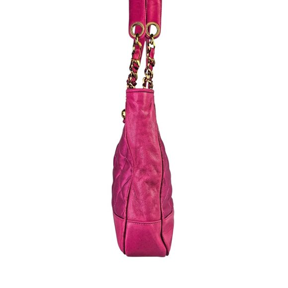 CHANEL Matelasse Shoulder Bag Bright Pink Lambskin CC Leather & Satin Quilted - Picture 10 of 16